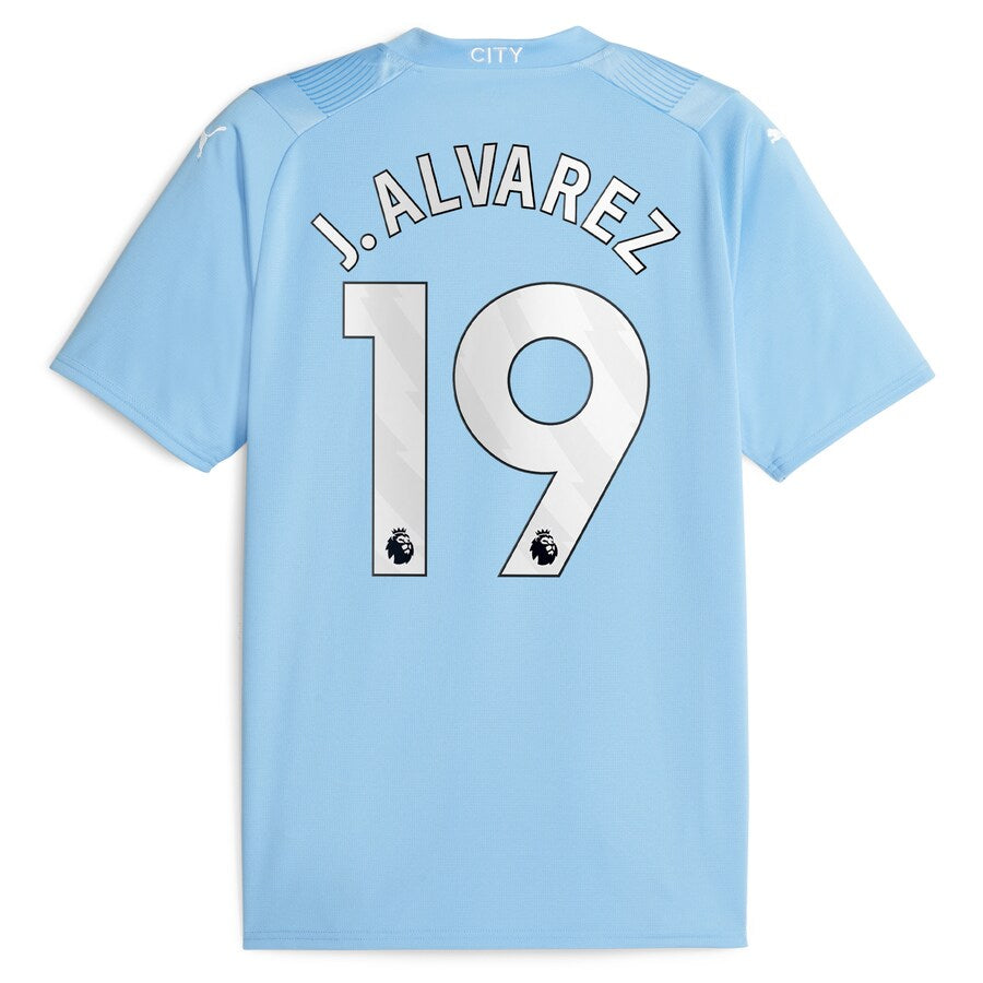 Juli��n ��lvarez Manchester City Puma 2023/24 Home Player Jersey - Sky Blue