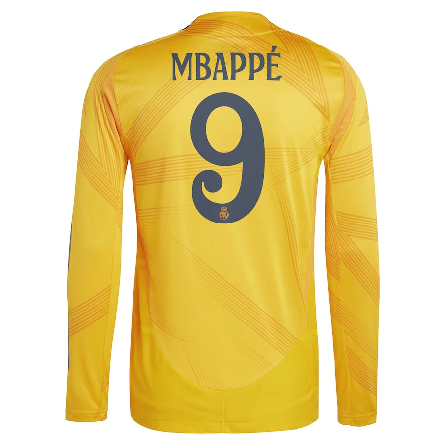 Kylian Mbapp�� Real Madrid adidas 2024/25 Away Long Sleeve Player Jersey - Orange