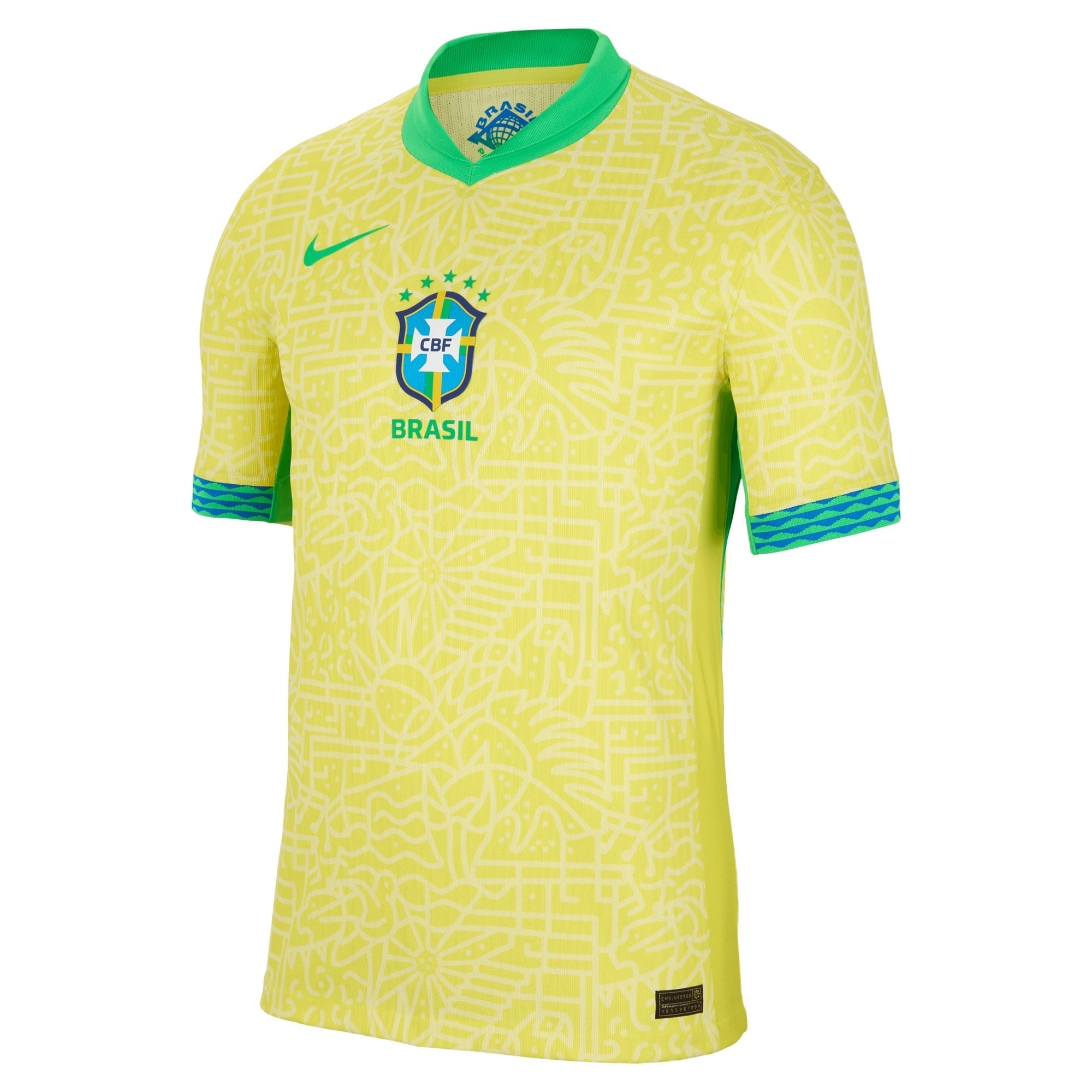 Brazil National Team Nike 2024 Home Match Custom Jersey �C Yellow