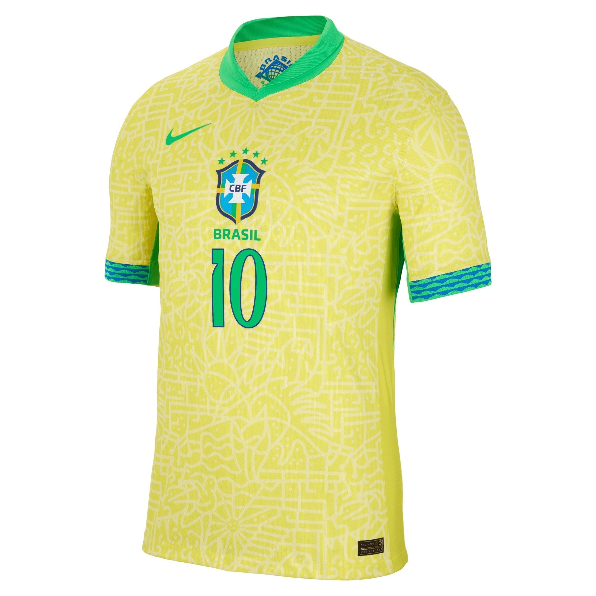 Neymar Jr. Brazil National Team Nike 2024 Home Match Player Jersey �C Yellow