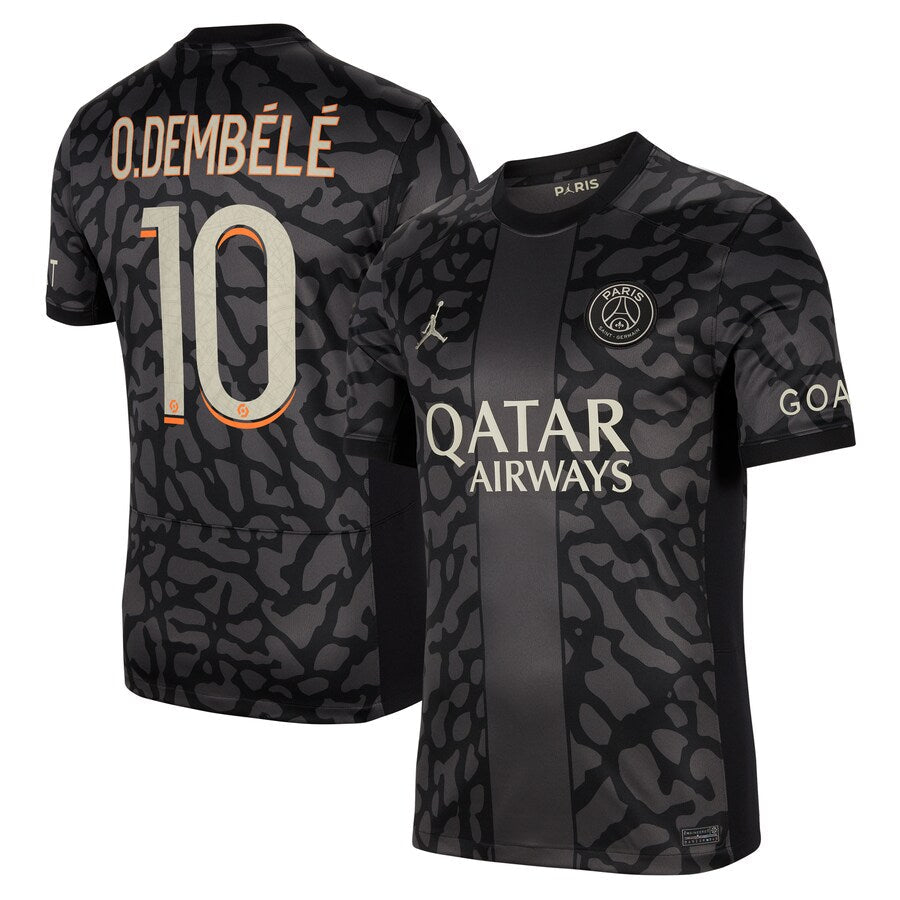 Ousmane Demb��l�� Paris Saint-Germain Jordan Brand 2023/24 Third Stadium Player Jersey - Anthracite