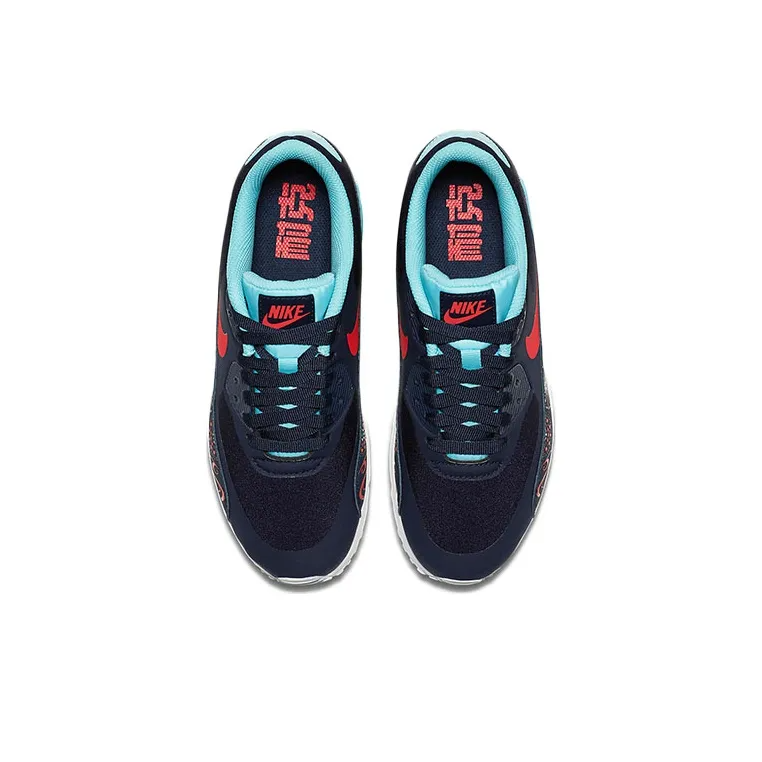 Air Max 90 Running Shoes Women’s Low-Top Black Red Blue – AO2097-400