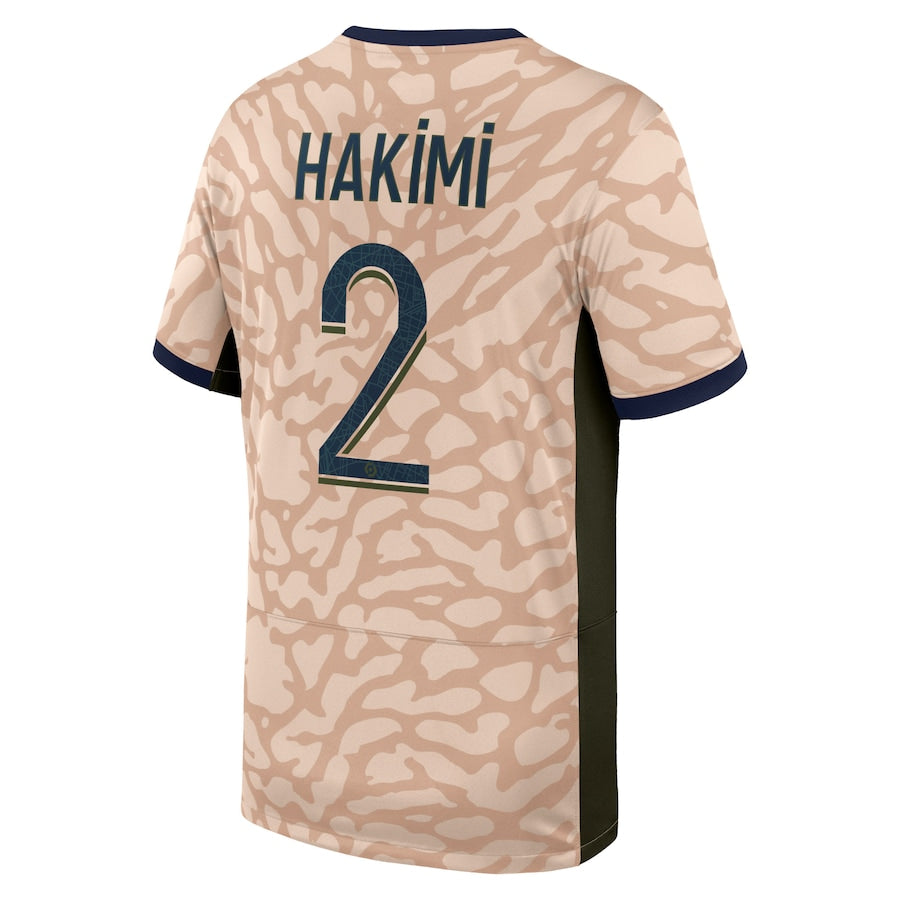 Achraf Hakimi Paris Saint-Germain Jordan 2023/24 Fourth Stadium  Player Jersey?�C Tan