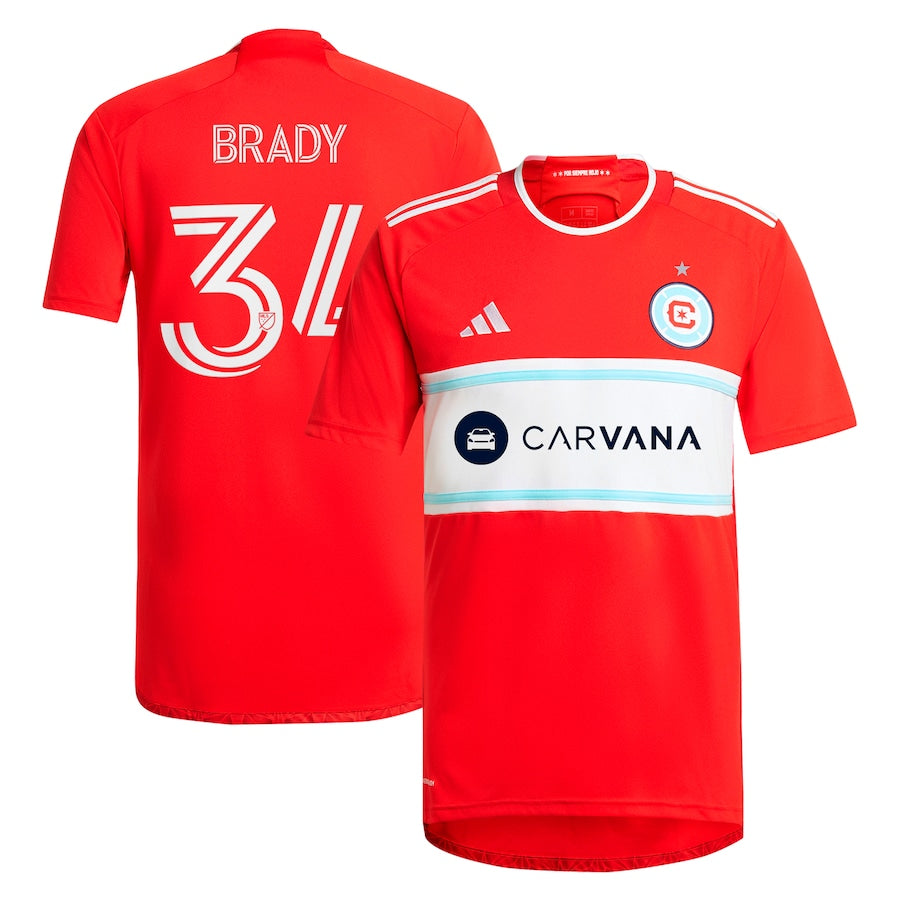 Chris Brady Chicago Fire adidas 2024 Return To Red  Player Jersey?�C Red