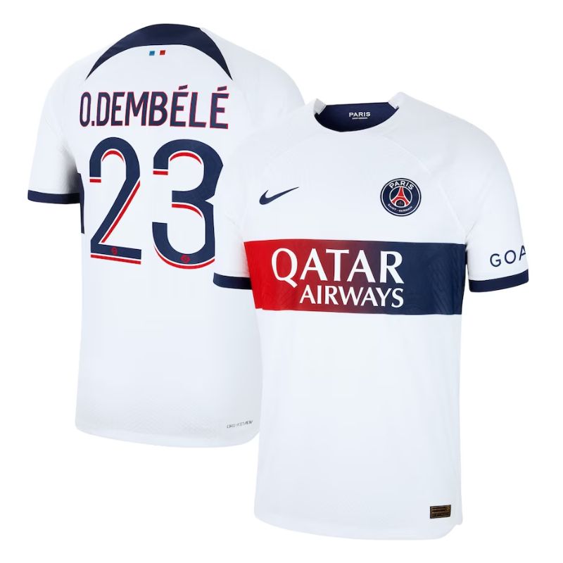 Ousmane Demb��l�� Paris Saint-Germain 2023/24 Away Player Jersey - White