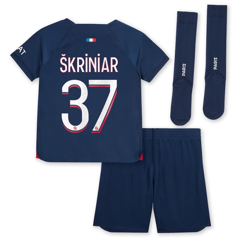 Paris Saint-Germain Home Stadium Kit 2023-24 - Little Kids with ?kriniar 37 printing