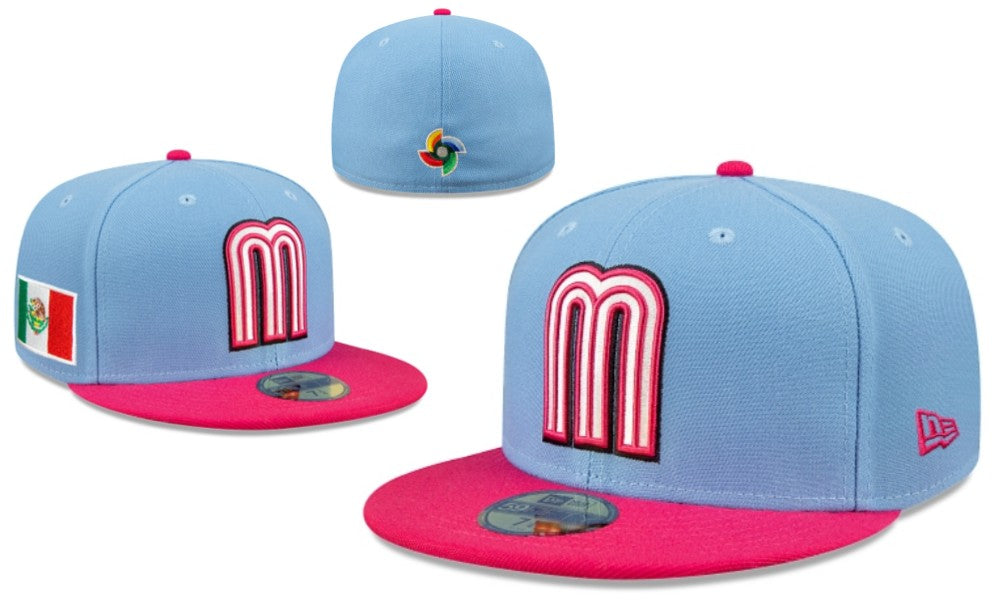 Mexico World Baseball Classic 59FIFTY Fitted Hat – Black and Red with Flag Patch