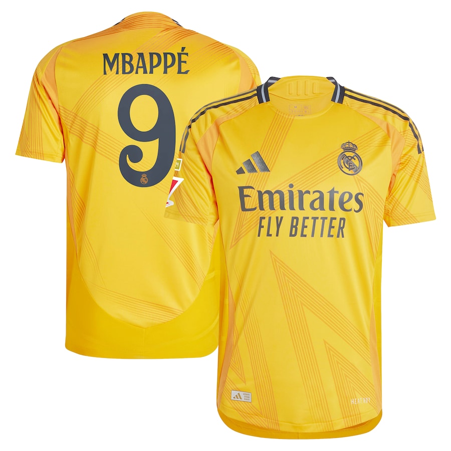 Kylian Mbapp�� Real Madrid adidas 2024/25 Away Jersey - Orange