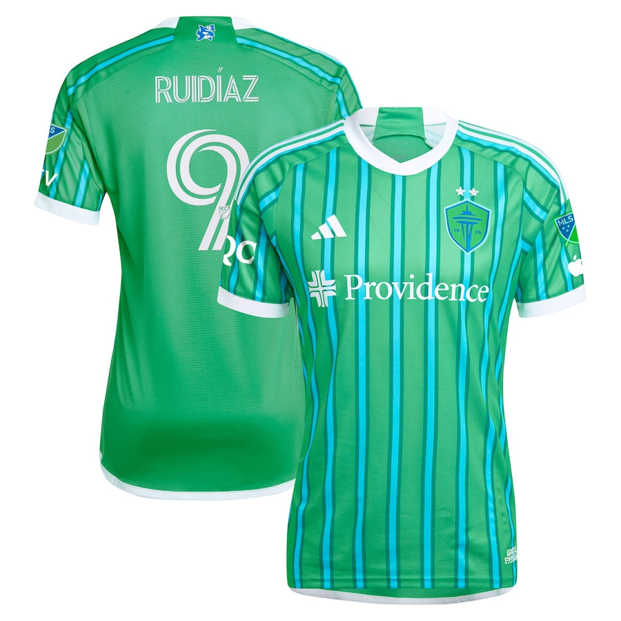 Raul Ruidiaz Seattle Sounders FC adidas 2024 The Anniversary Kit Authentic Player Jersey?�C Green