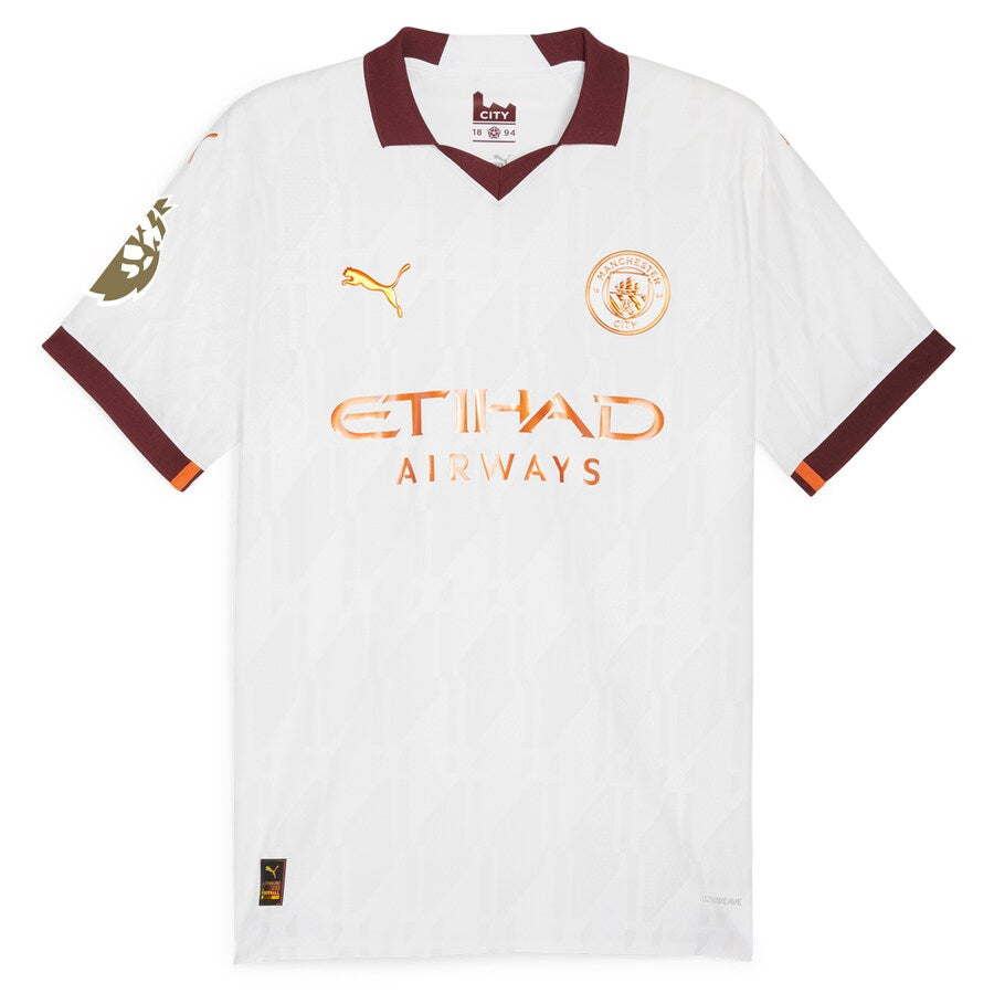 Juli��n ��lvarez Manchester City Puma 2023/24 Away Player Jersey - White