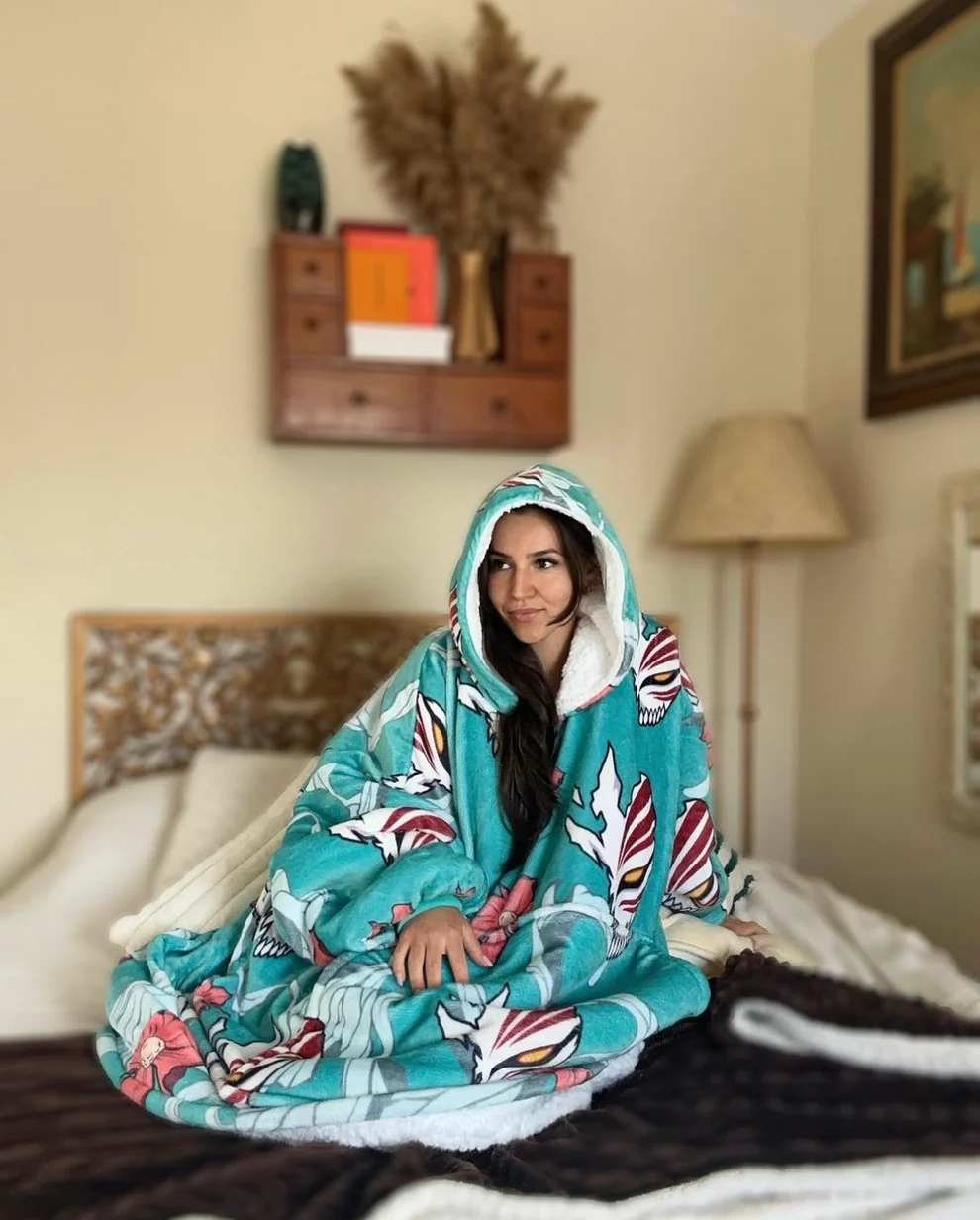 Petal Hollow Oversized Blanket Hoodie