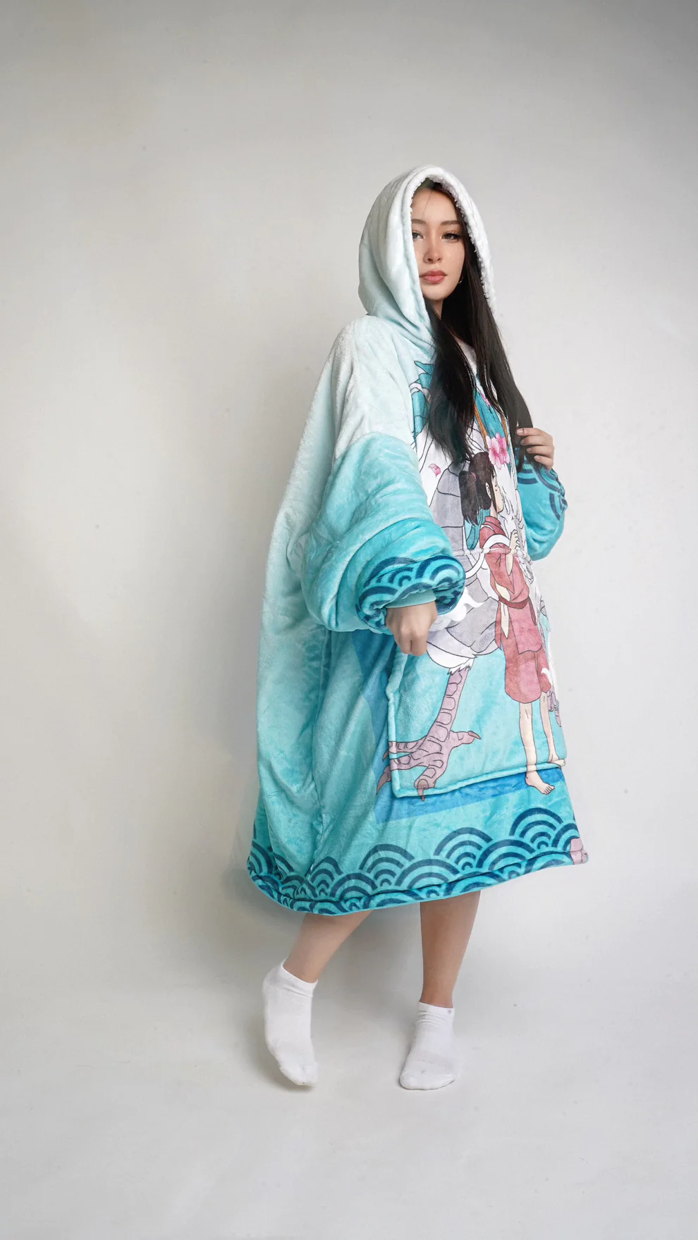 Spirited Away Haku x Chihiro Oversized Blanket Hoodie
