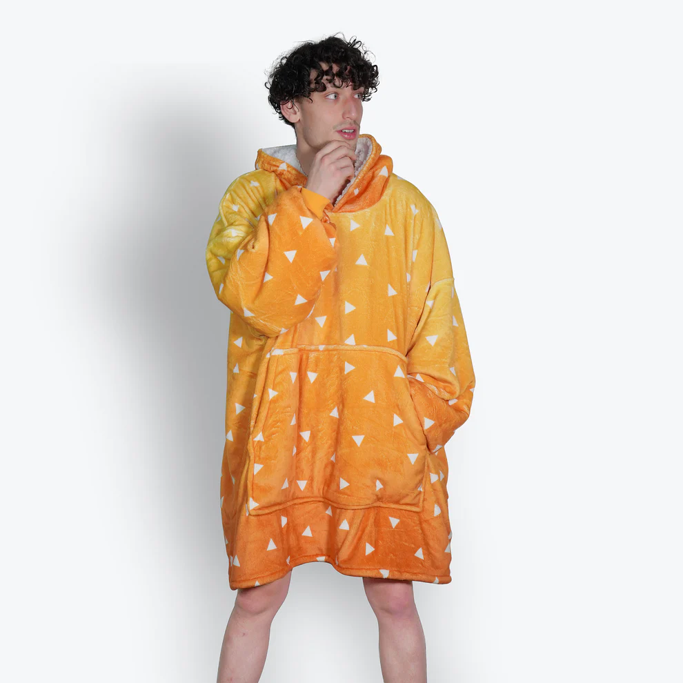 Demon Slayer Zenitsu Oversized Blanket Hoodie