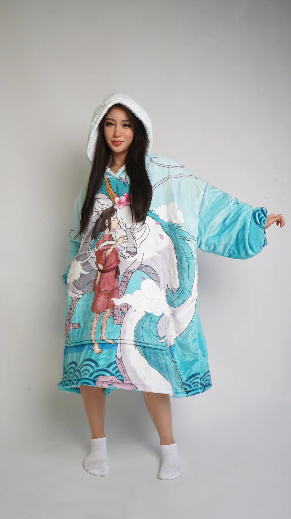 Spirited Away Haku x Chihiro Oversized Blanket Hoodie