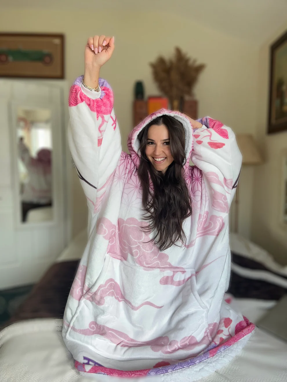 Demon Slayer Nezko Kimono Oversized Blanket Hoodie