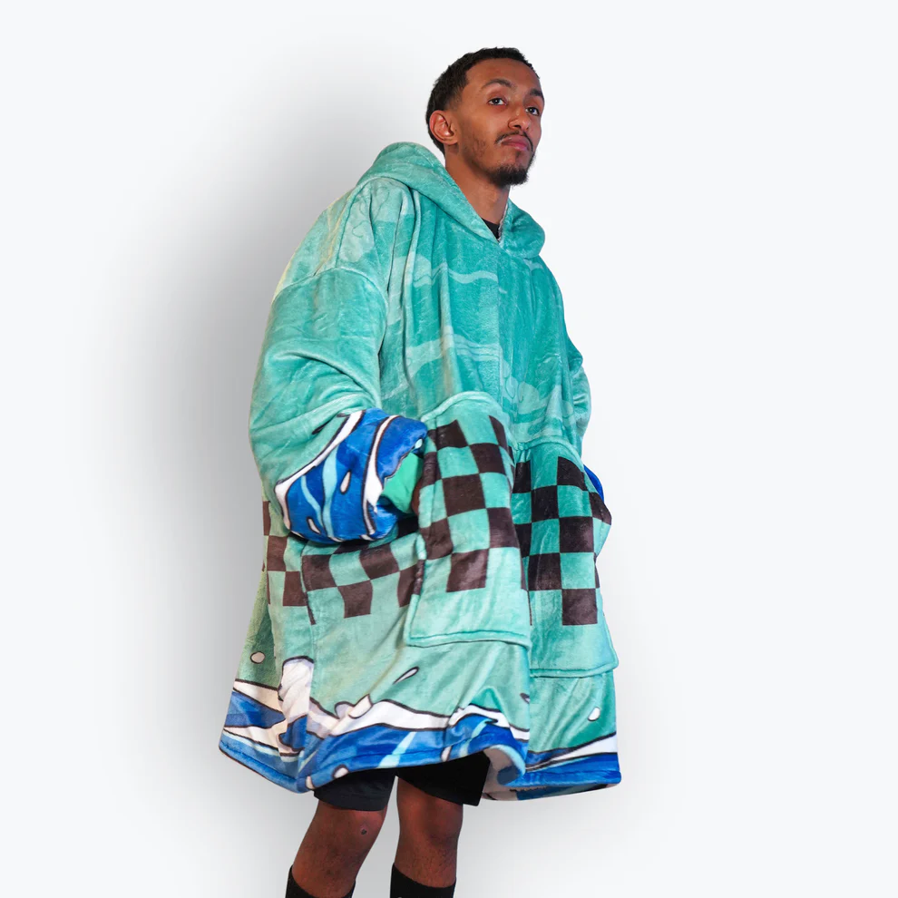 Checkered Oversized Blanket Hoodie