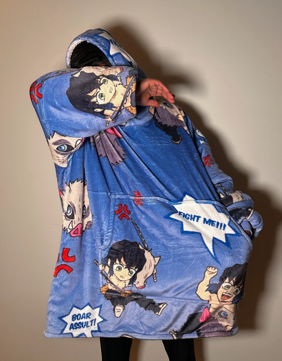 Demon Slayer Inosuke Oversized Blanket Hoodie
