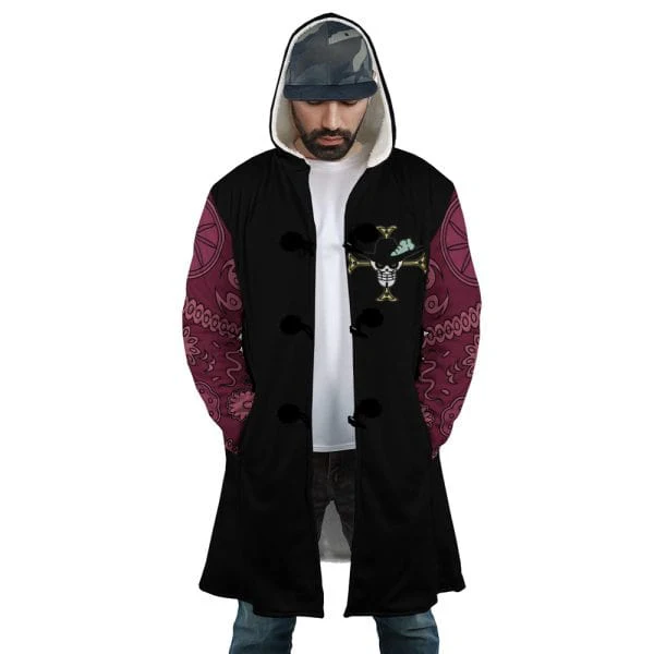 One Piece Mihawk Jolly Roger Hooded Cloak Coat