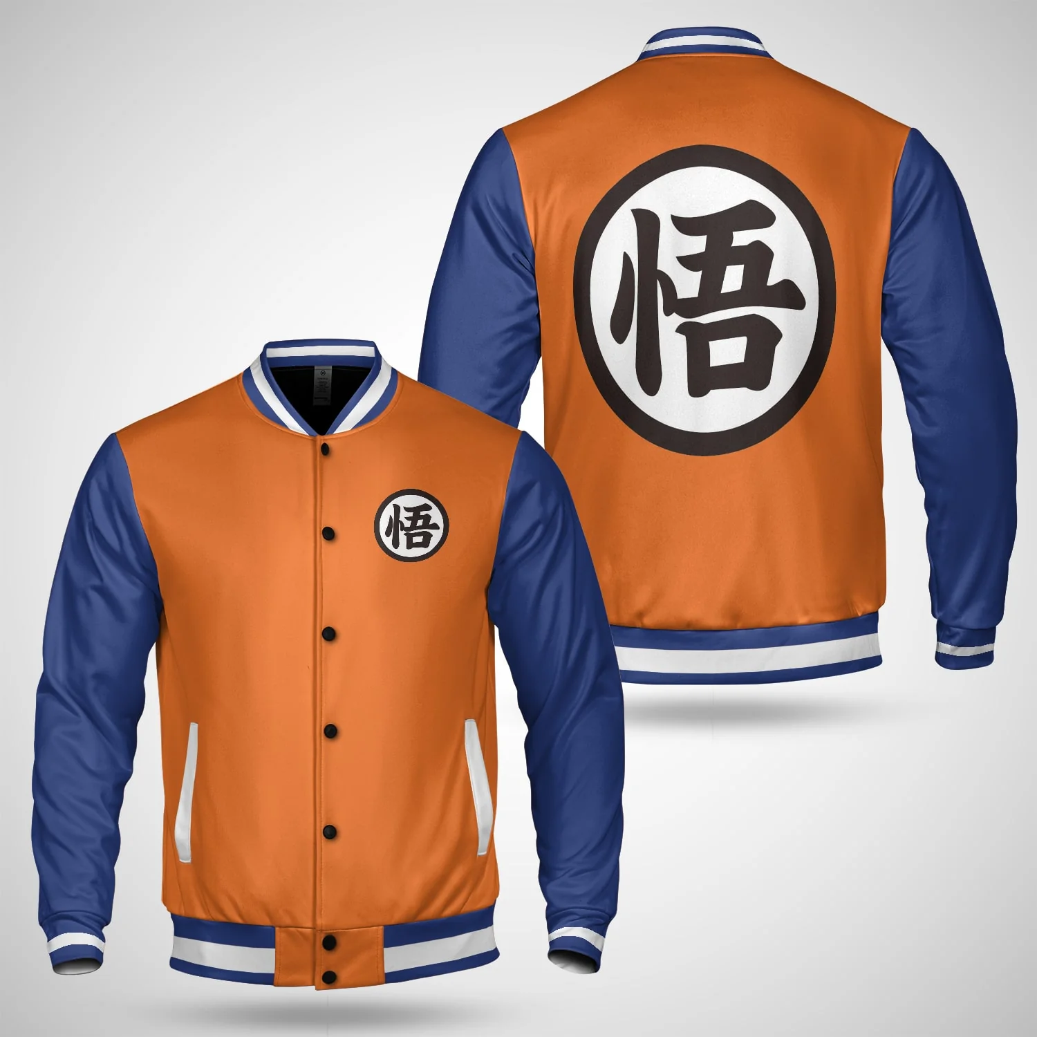 Dragon Ball Kanji Go Baseball Varsity Jacket