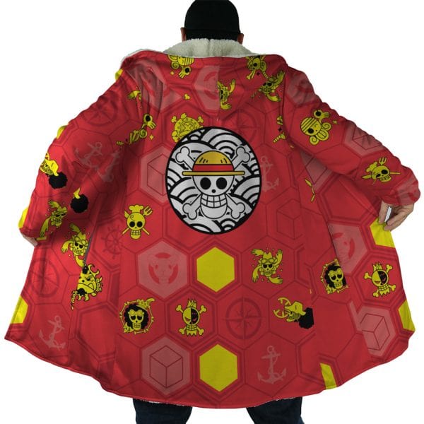 One Piece Mugiwara Jolly Roger AOP Hooded Cloak Coat