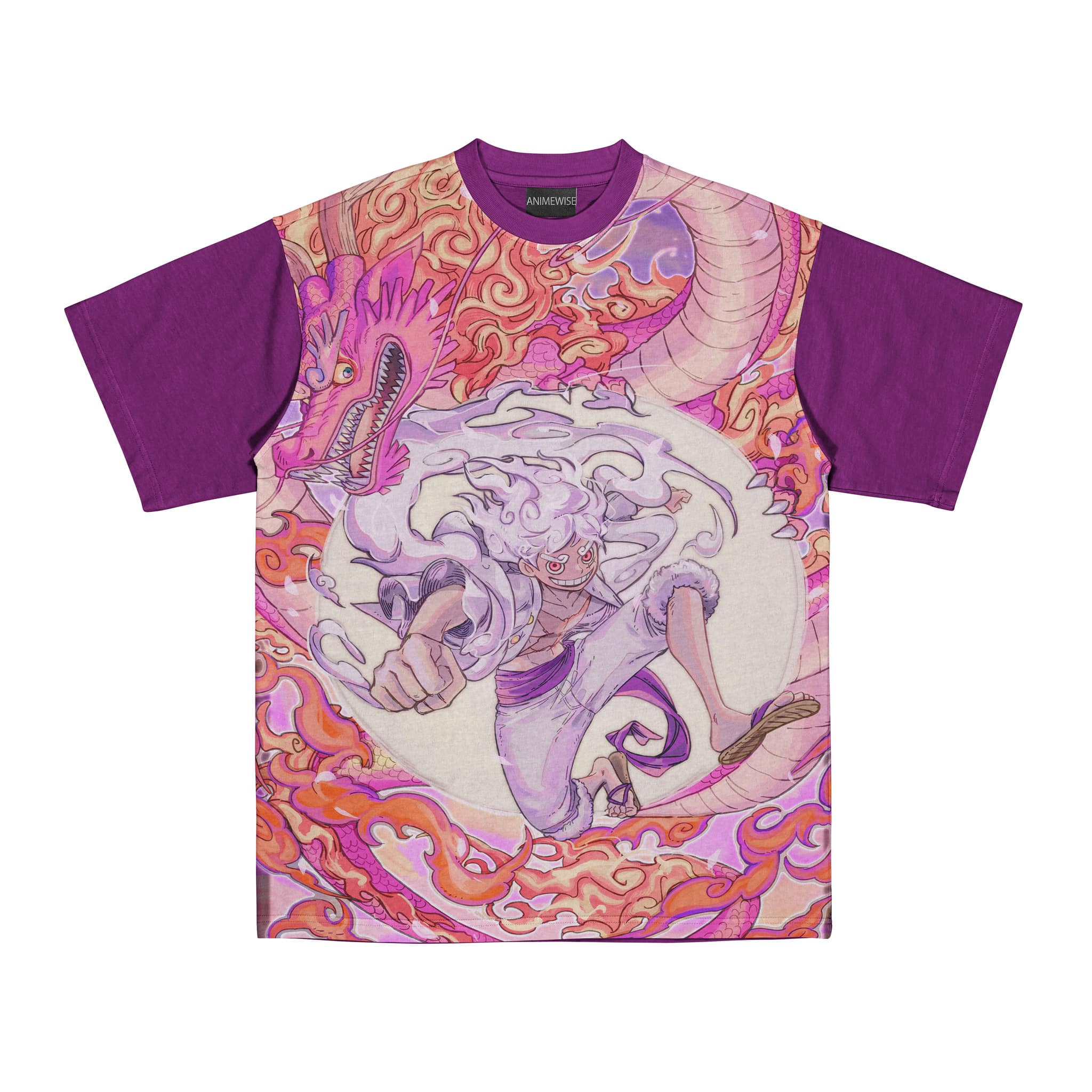 One Piece Sun God Luffy Gear 5 Short Sleeved Shirt