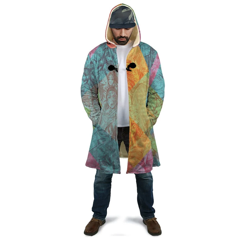 Jujutsu Kaisen All Curse Sketch Hooded Cloak Coat