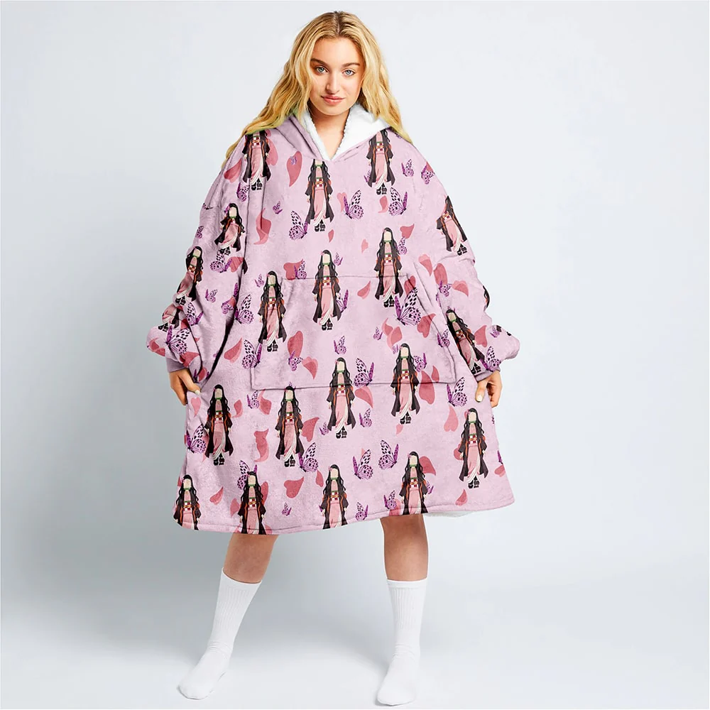 Demon Slayer Kawaii Half Blanket Hoodie