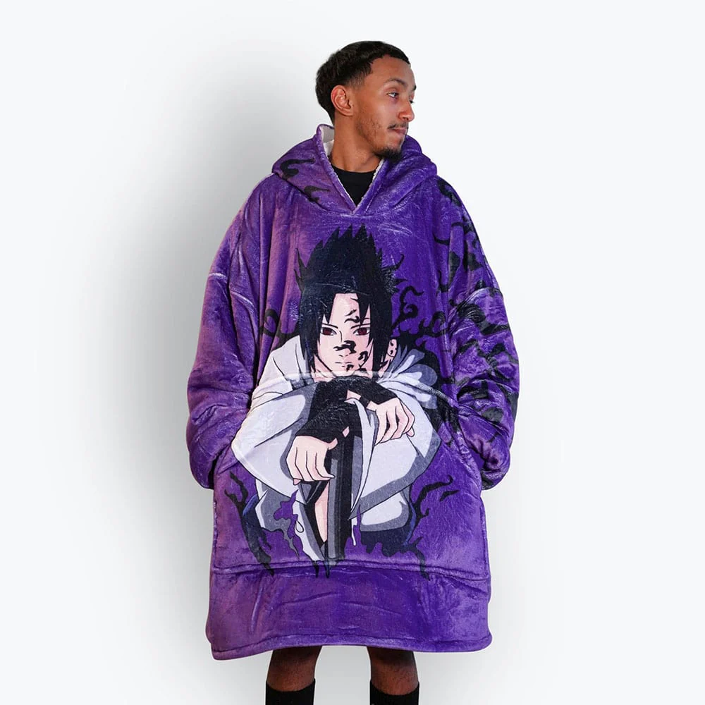 Naruto Curse Mark Pattern Blanket Hoodie