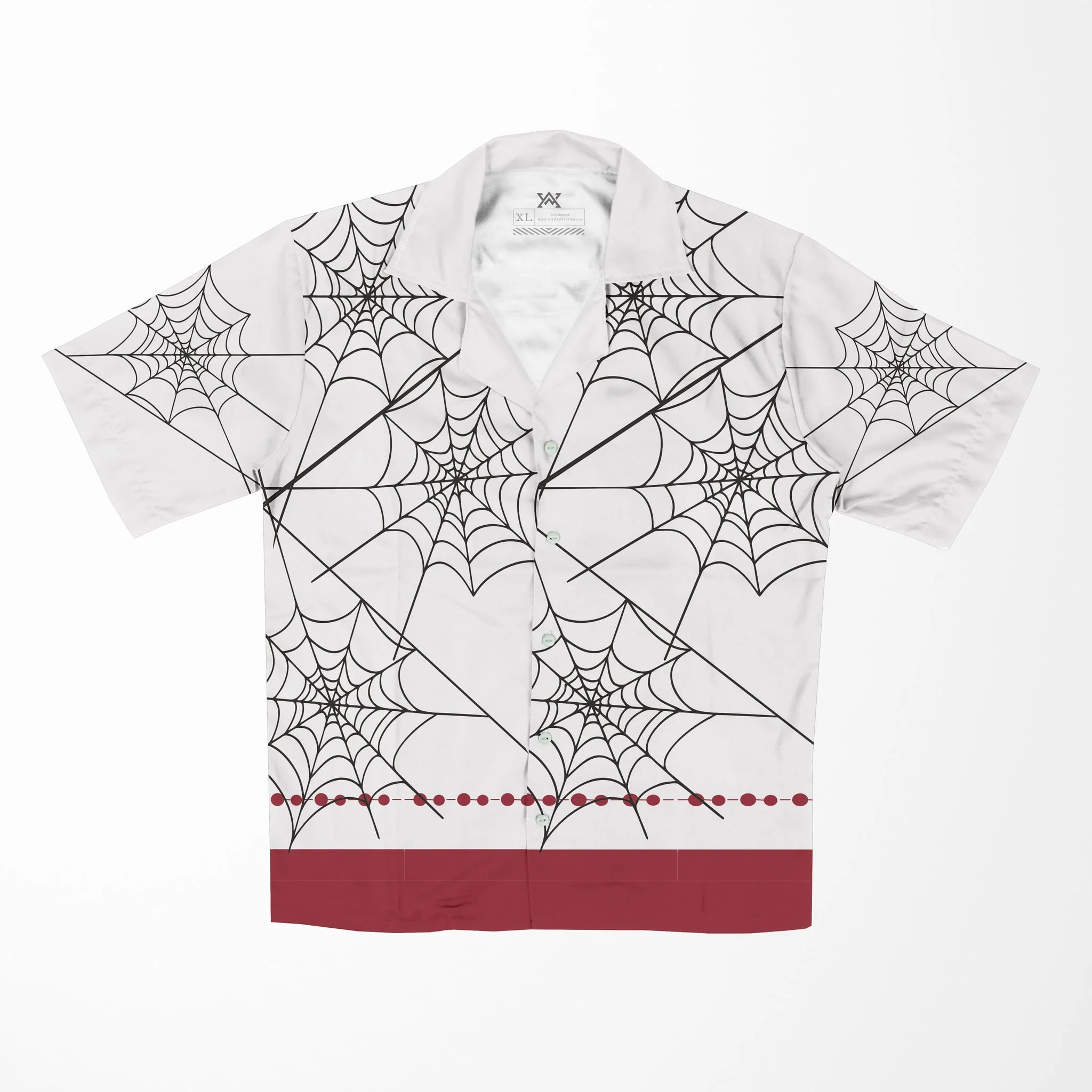 Demon Slayer Web Button Up Hawaiian Short Sleeved Shirt