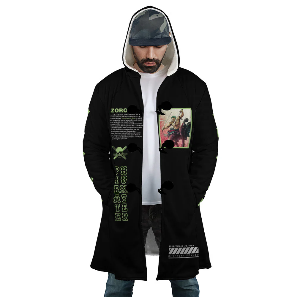 One Piece Zoro Profile Hooded Cloak Coat