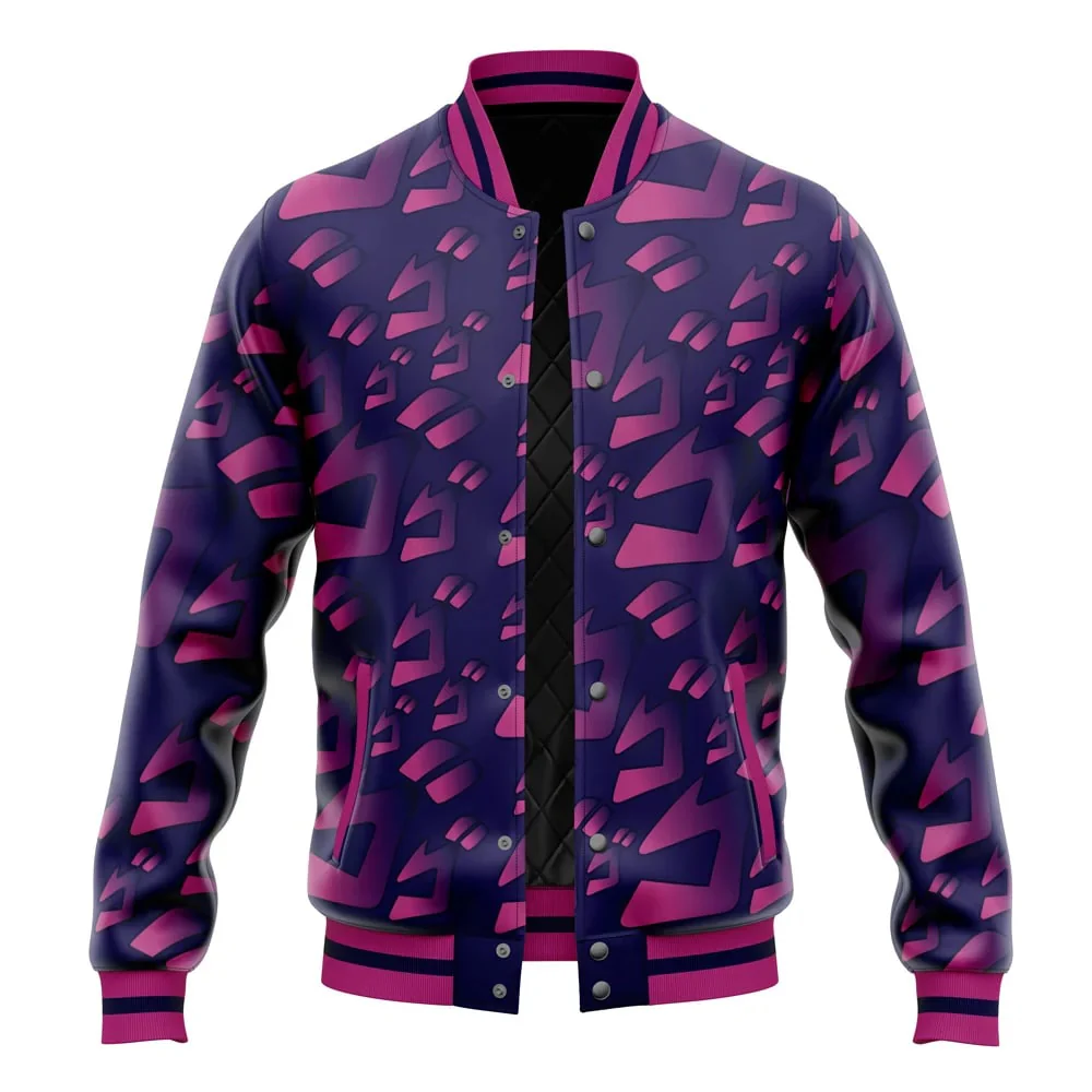 JoJo's Bizarre Aura Pattern Baseball Varsity Jacket