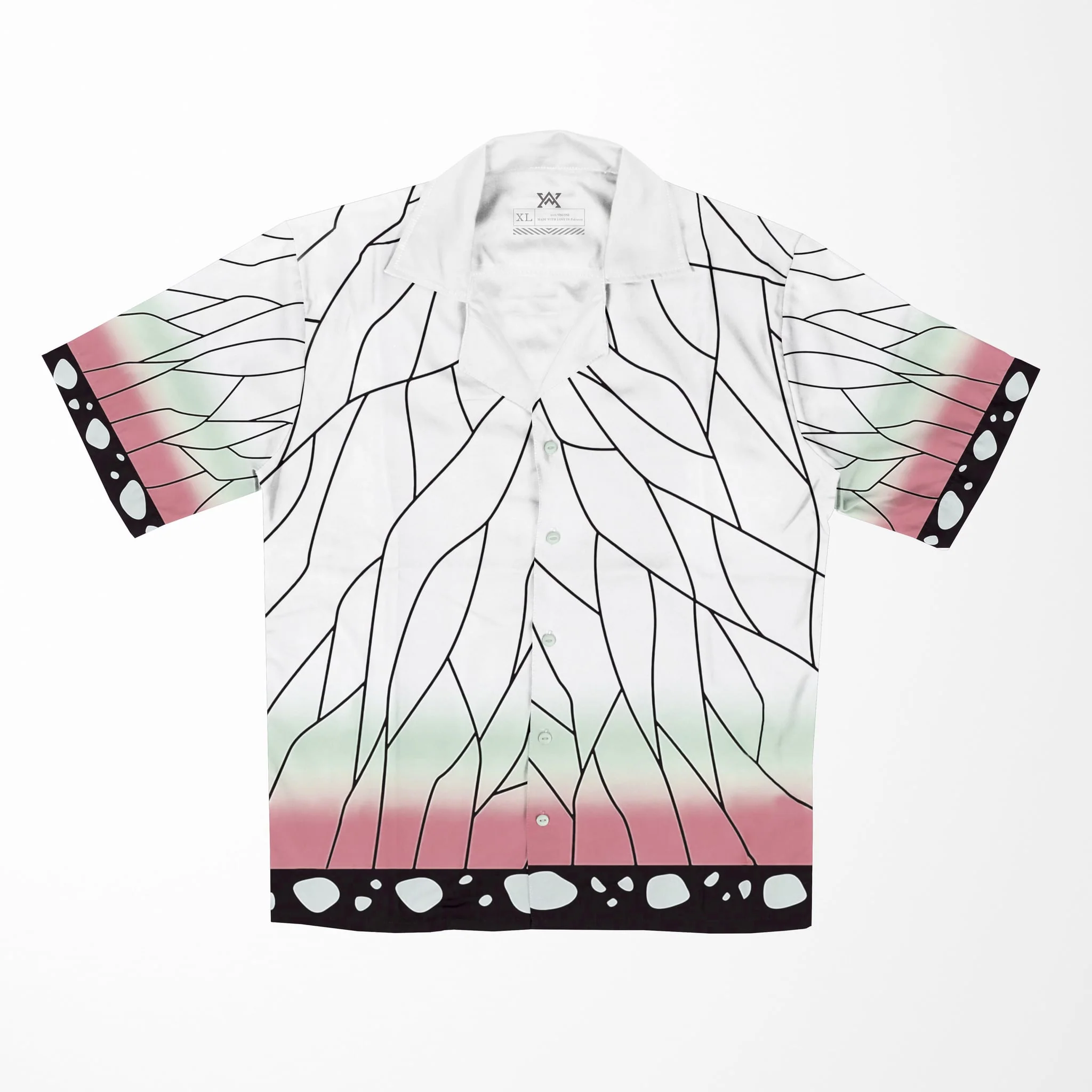 Demon Slayer Insect Pillar Hawaiian Short Sleeved Shirt