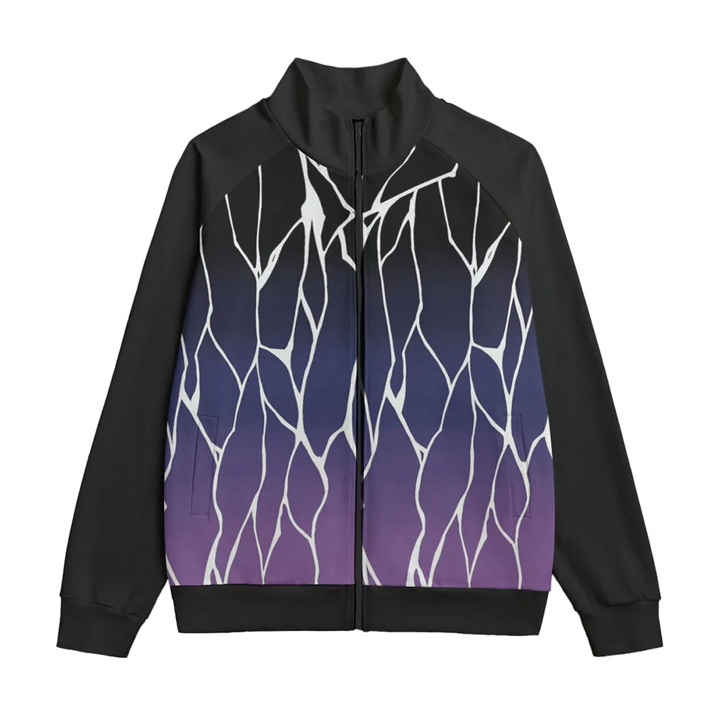 Demon Slayer Insect Pillar Dark Pattern Collar Up Jacket