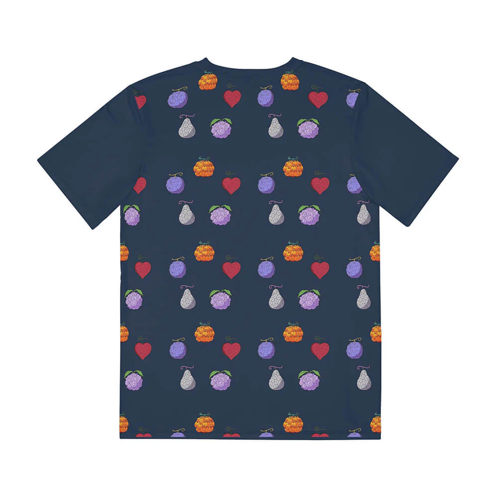 One Piece Devil Fruits All Over Brushed Pattern T-shirt