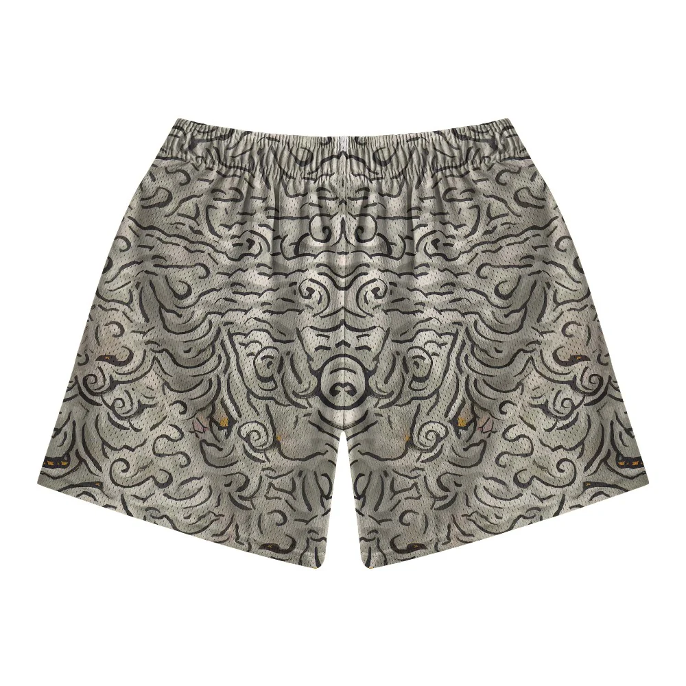 Anime Clown Face Brushed Mesh shorts