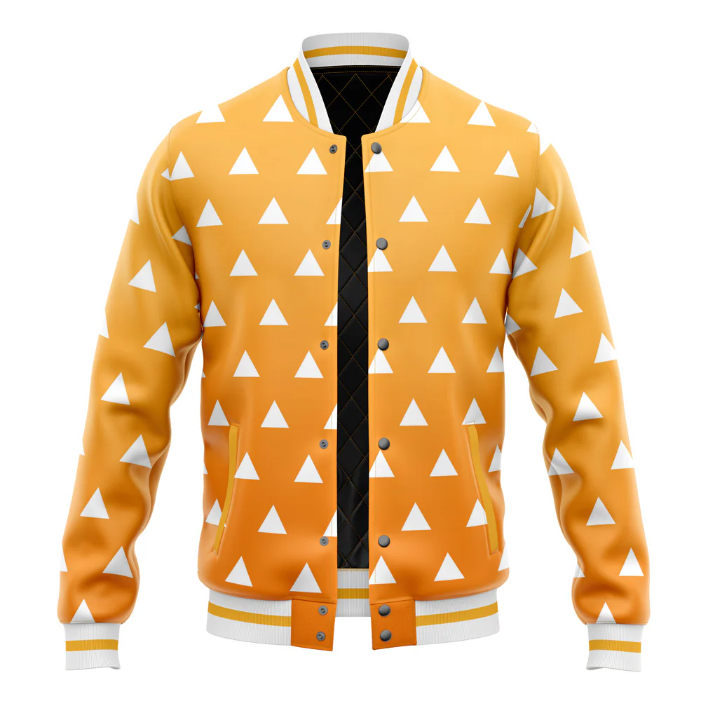 Demon Slayer Thunder Breath Pattern Baseball Jacket