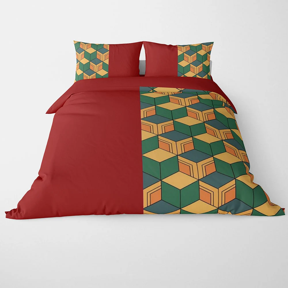 Demon Slayer Water Pillar Color Overlap Pattern Duvet Cover