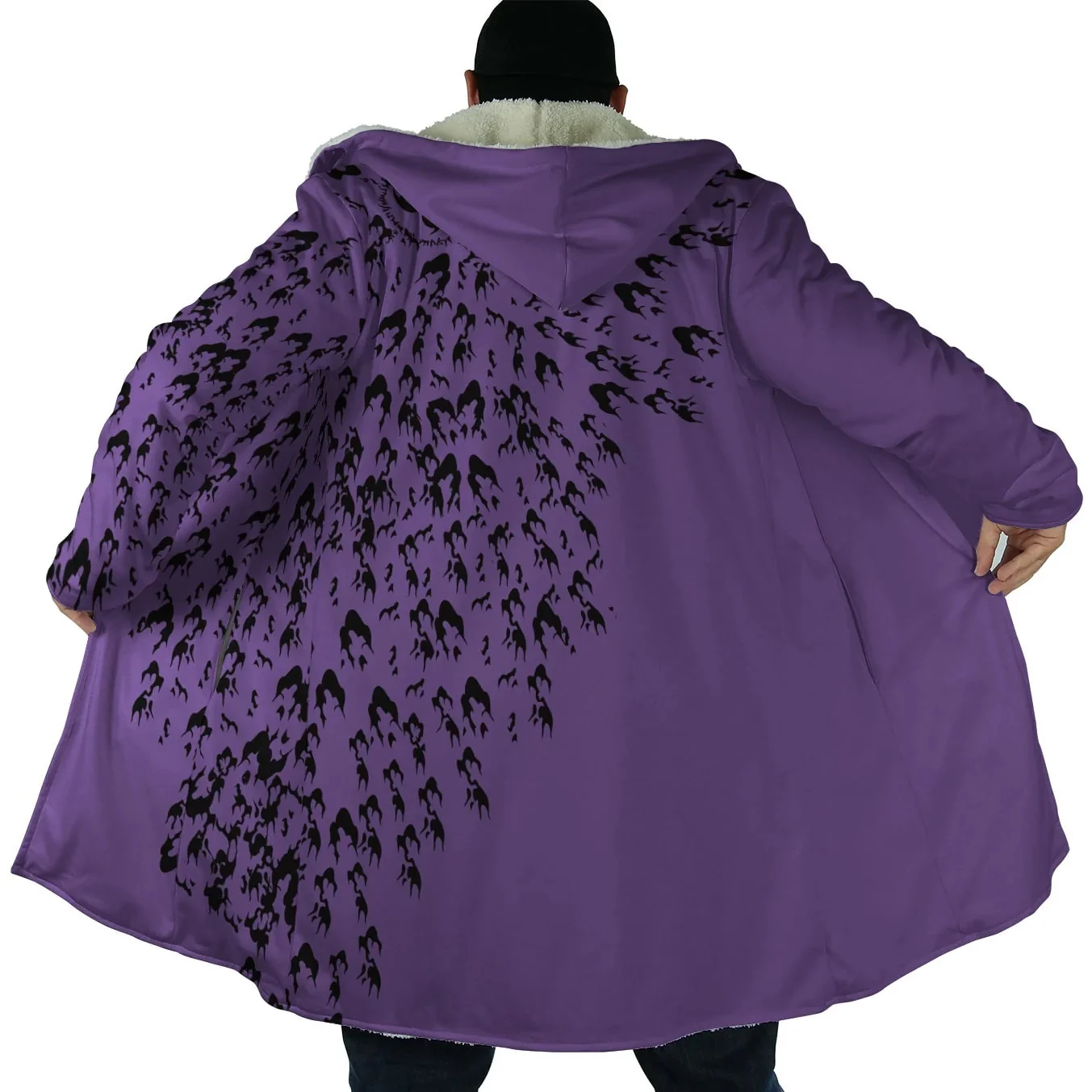 Naruto Curse Mark Pattern Hooded Cloak Coat