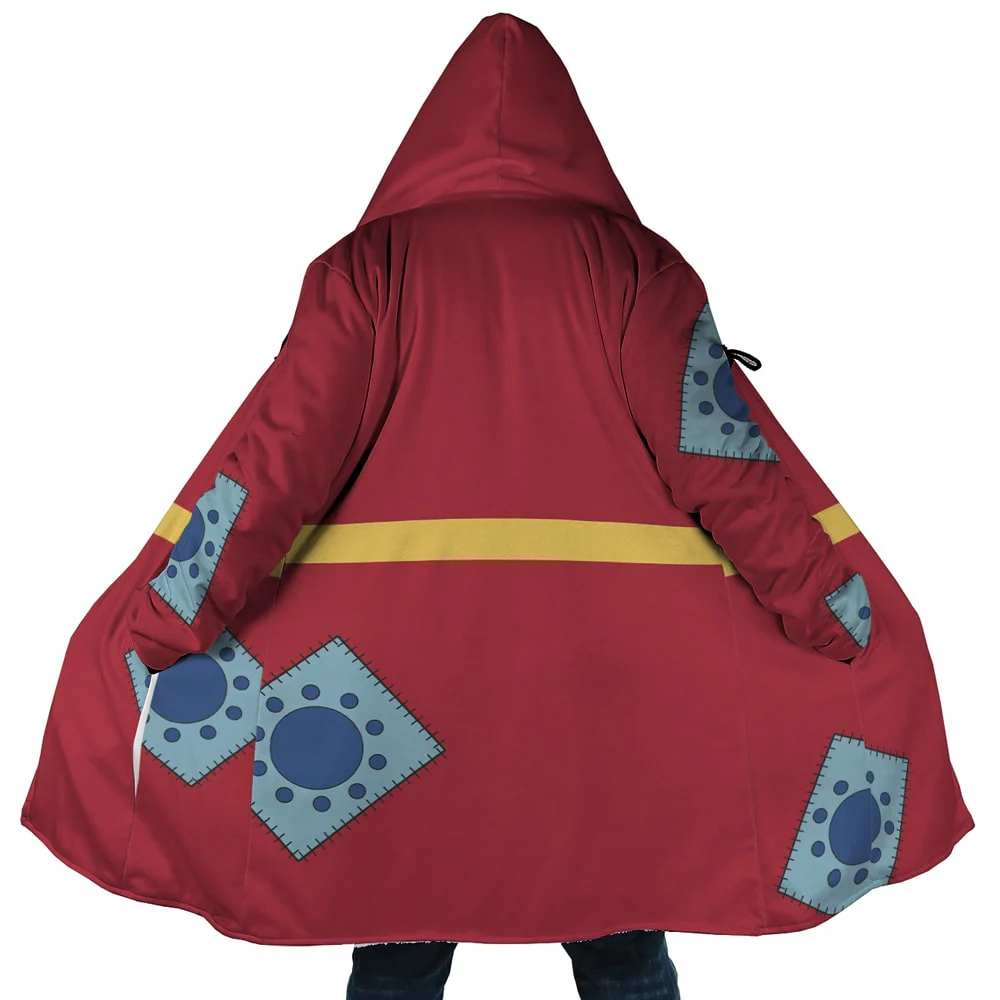 One Piece Luffy Wano Pattern One Piece Hooded Cloak Coat