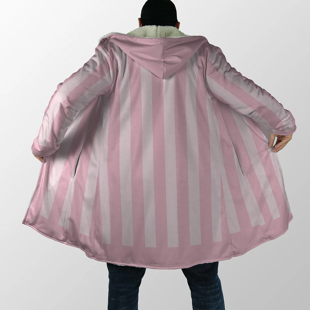 One Piece Doffy Joker Classic Stripes Hooded Cloak Coat
