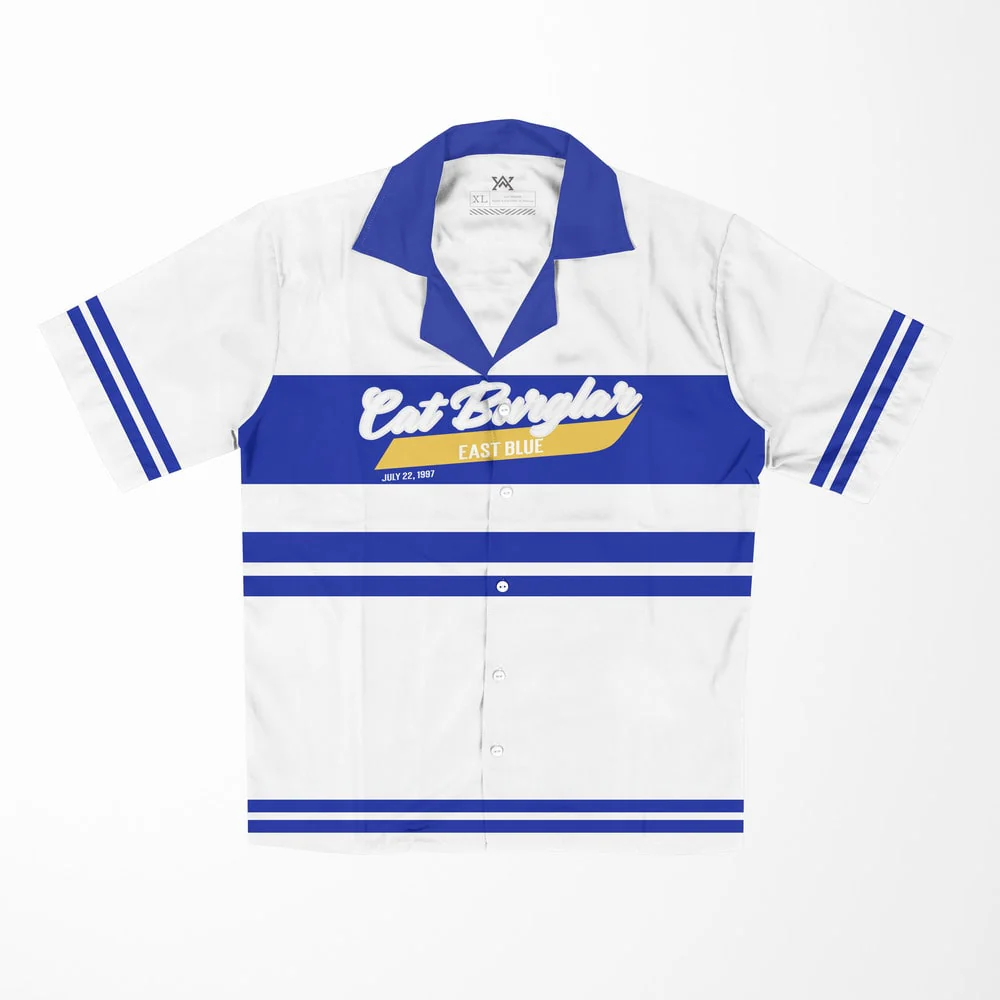 One Piece Nami Classic East Blue Cat Burglar Button up Hawaiian Short Sleeved Shirt