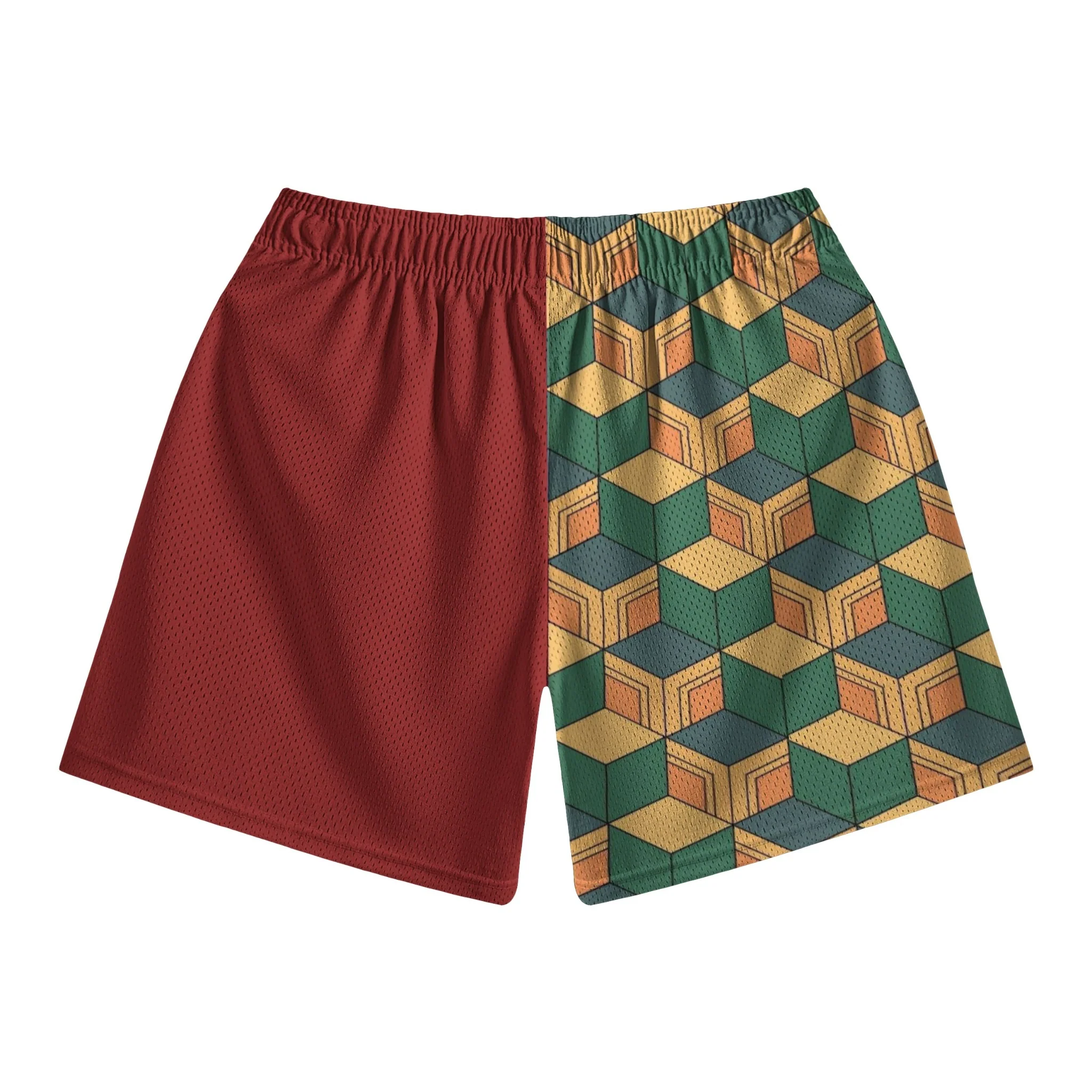 Demon Slayer Water Pillar Pattern Mesh Shorts
