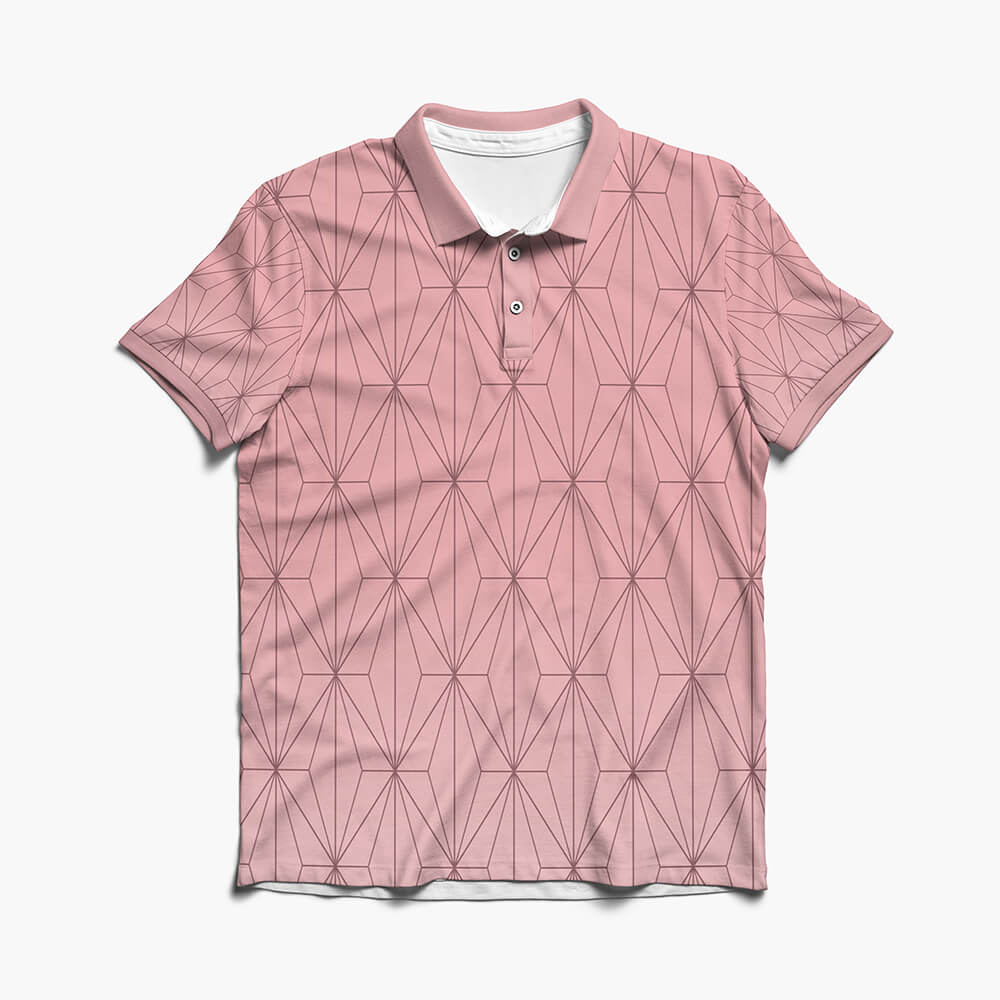 Demon Slayer Classic Hemp Pattern Polo Shirt