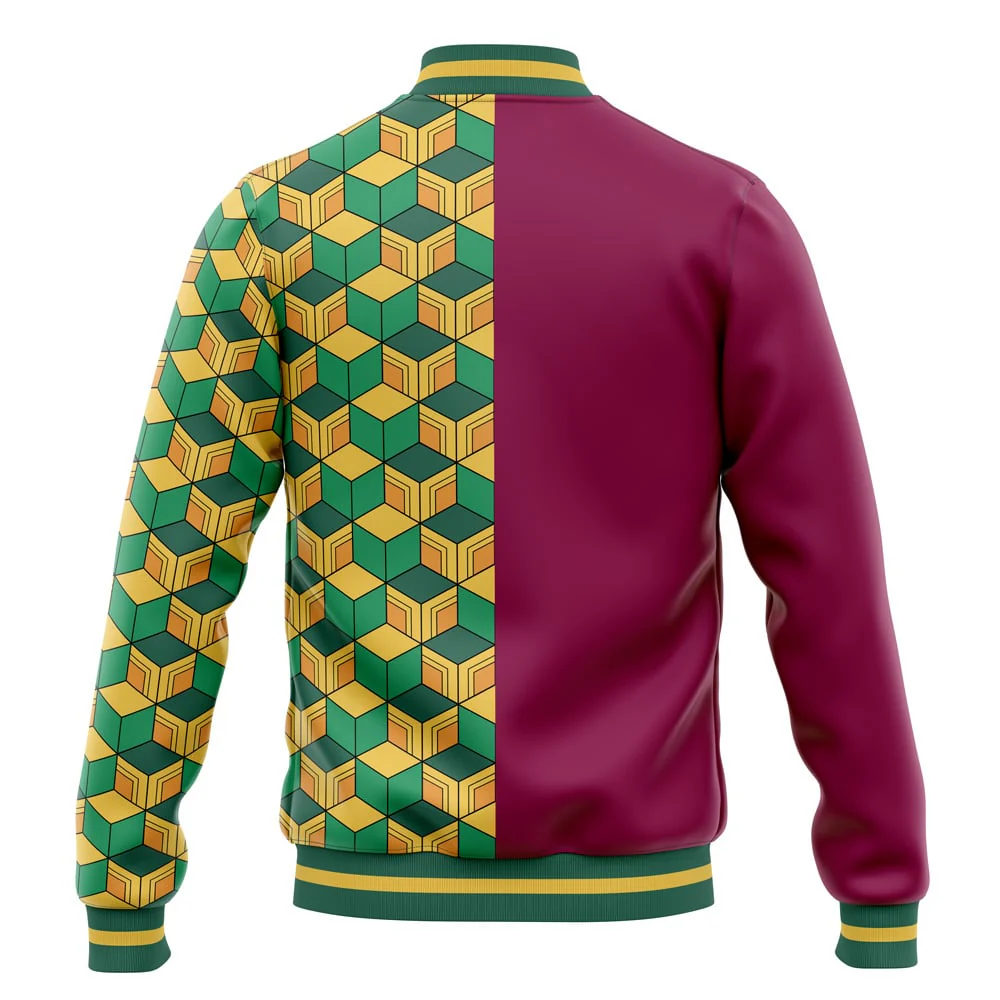 Naruto Water Pillar Color Overlap Pattern Baseball Jacket