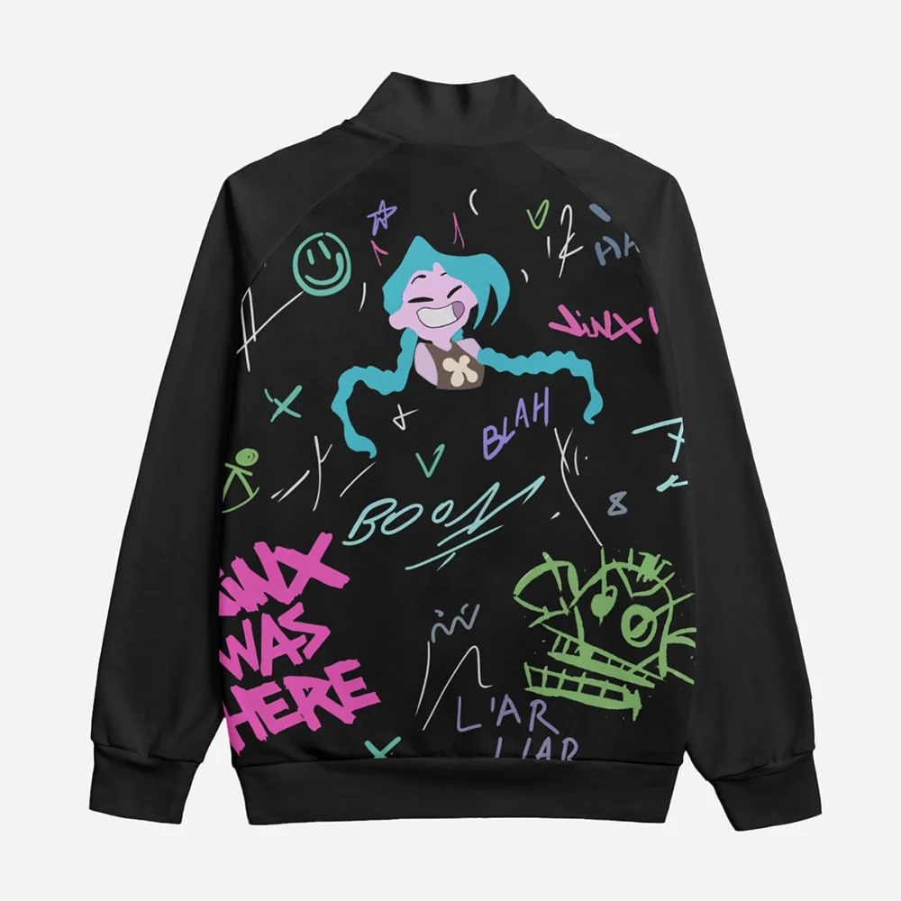 Arcane Jinx Was Here Graffiti Sweatshirt Jacket