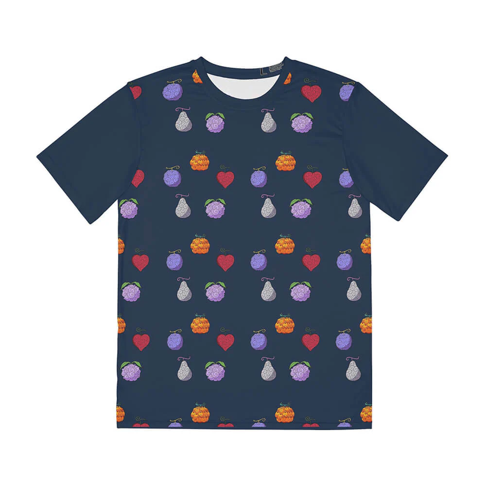 One Piece Devil Fruits All Over Brushed Pattern T-shirt