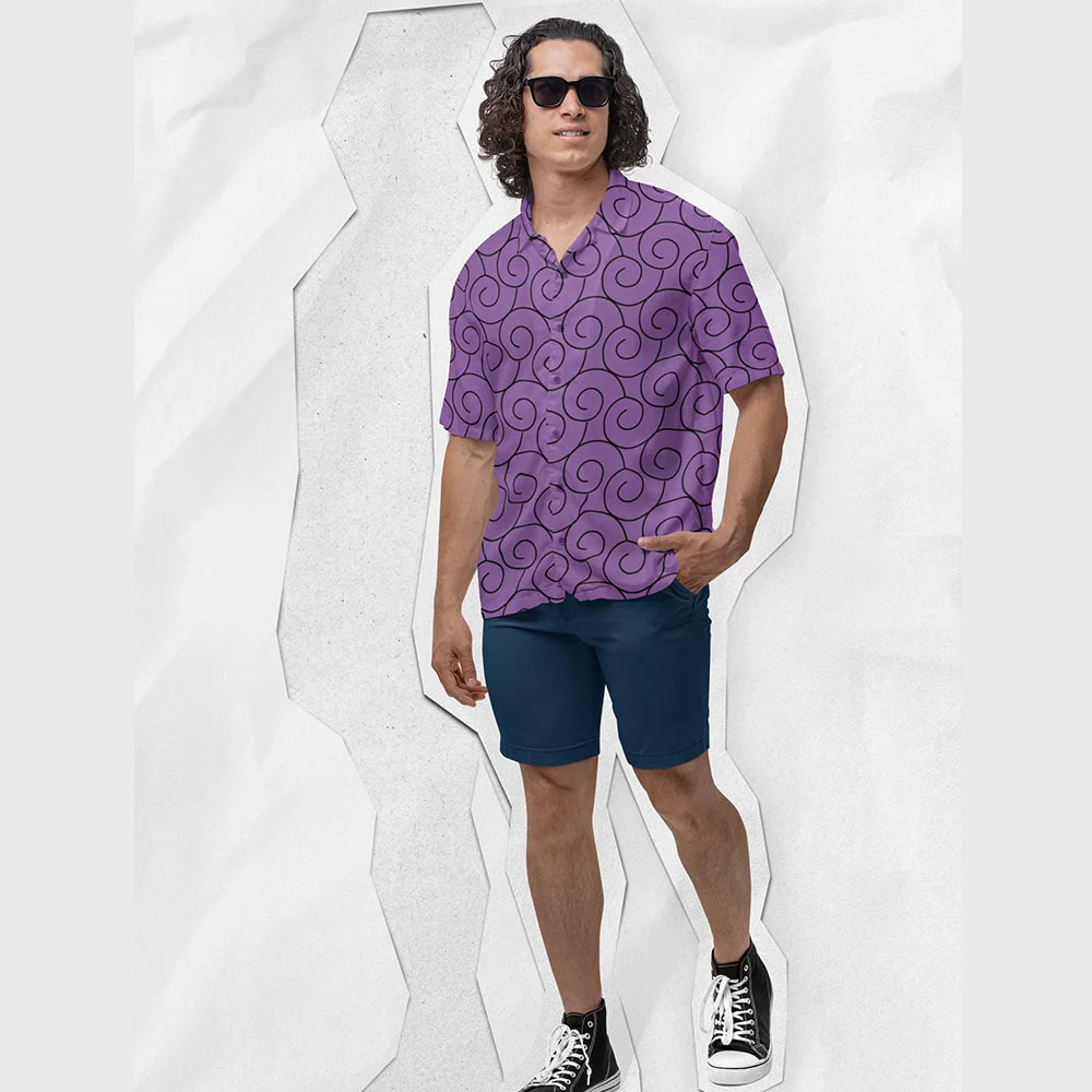 One Piece Akuma no Mi Pattern Hawaiian Short Sleeved Shirt
