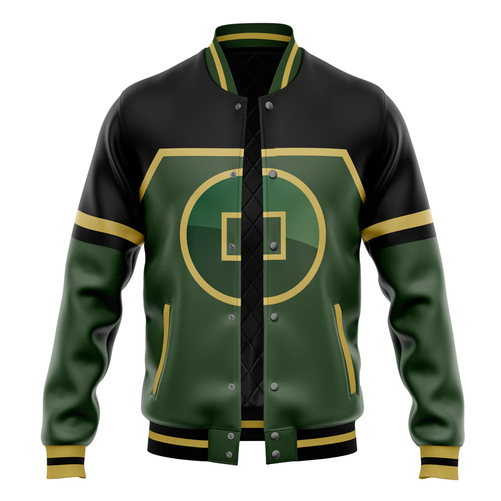 Avatar Earth Kingdom Inspired Fleece Baseball Jacket