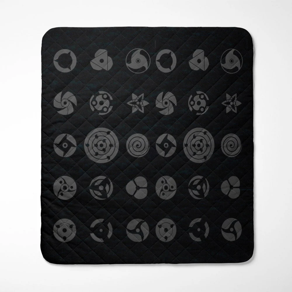 Naruto Anime Shinobi Eyes All Over Brushed Quilt Bedding set