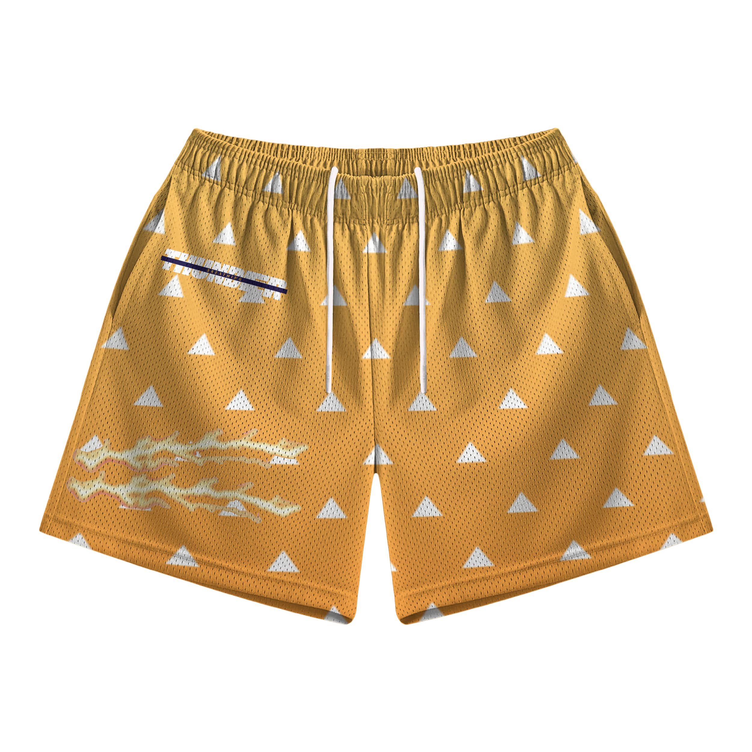 Demon Slayer Thunder Breath Demon Slaying Corps Pattern Mesh Shorts